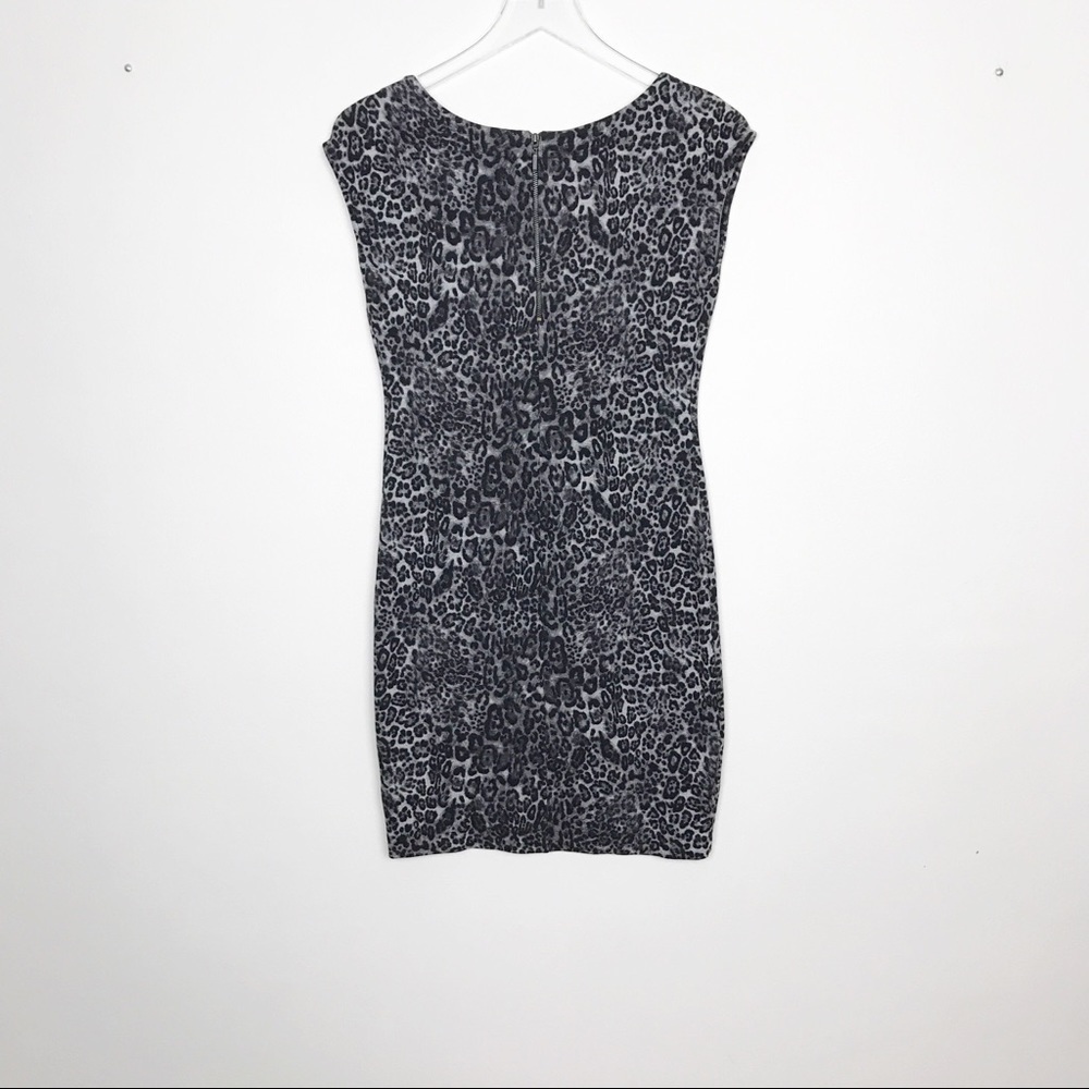 Zara Basic Leopard Print Stretch Shift Dress S - image 2